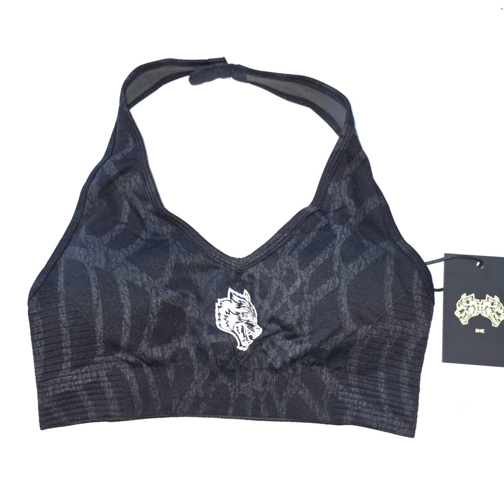 Darc Sport SHE Halter Bra Single Wolf Everson Valencourt Womens Small Black Logo